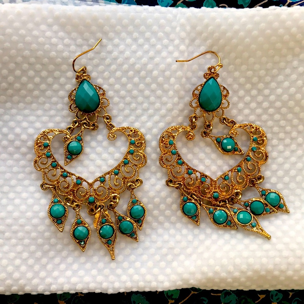 Gypsy Chandelier turquoise earrings